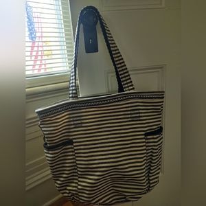 Thirty-One Retro Metro Striped Twill Tote